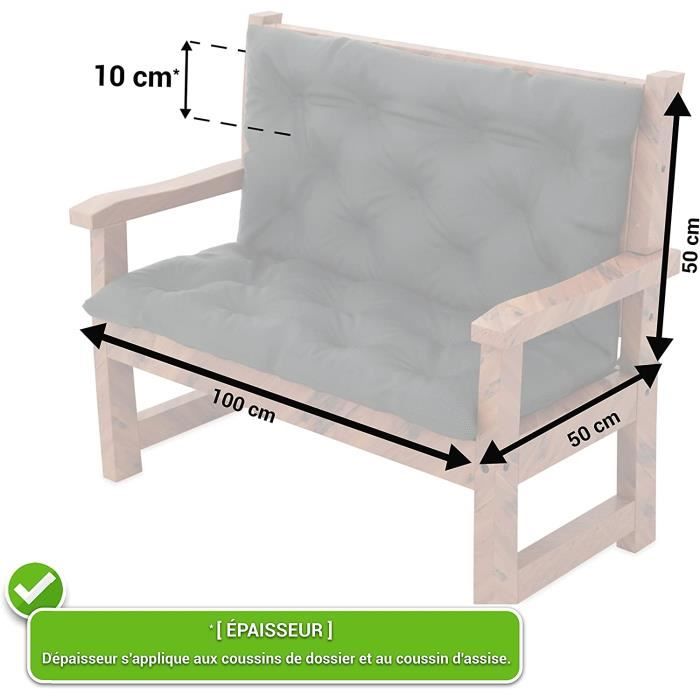 Coussin Dossier Canapé Jardin Similicuir | Imperméable Épais | 60-90 Cm