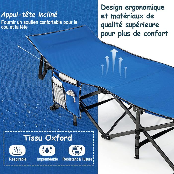 Lit De Camping Pliable Avec Matelas Lit De Camp Pliant OHMG