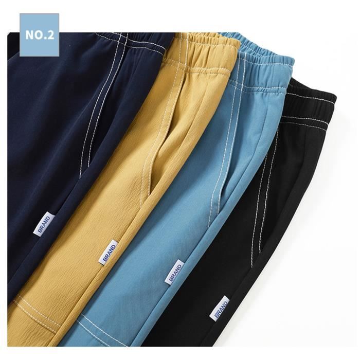 Pantalon Cargo Homme 3/4 - Taille élastique - Coupe Rétro - Multifonction Pour Sport, Jogging Ou Décontracté