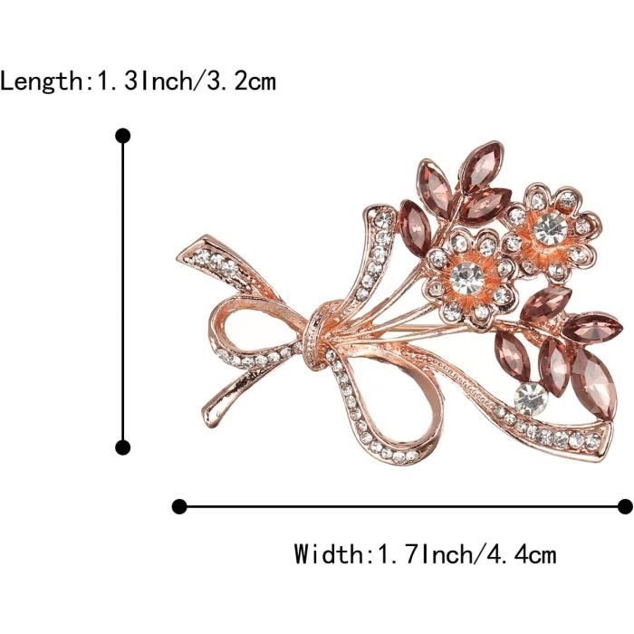 Broche Élégante EVER FAITH Strass Cristal Vintage Fleur Cluster Marquise - Violet Ton Antique Or Pour Vêtements Et Tenues Chic