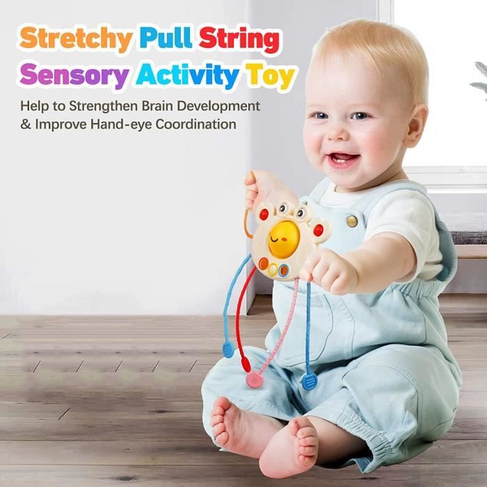 Fyxttalor Jouet Montessori pour Bébé 12-18 Mois +, Jouet Sensoriel Girafe à Tirer Jeu d'éveil Cadeau éducatif pour Les Garçons et Les Filles 1 an