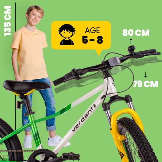 Vélo Enfant FUROMG 20 Pouces - 6 Vitesses, Freins à Disque, Acier Carbone - Vert