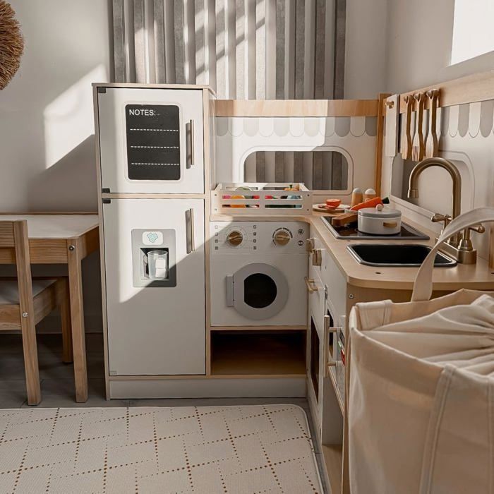 Mamabrum Cuisine Enfant En Bois Éclairage LED XXL 93 X 30 X 83 CM Ustensiles Tablier Frigo Micro Ondes Plaque Certifiee Ce Et En Blanc Mamabrum Cuisine Enfant En Bois Éclairage LED XXL 93 X 30 X 83 CM Ustensiles Tablier Frigo Micro Ondes Plaque Certifiee Ce Et En Blanc