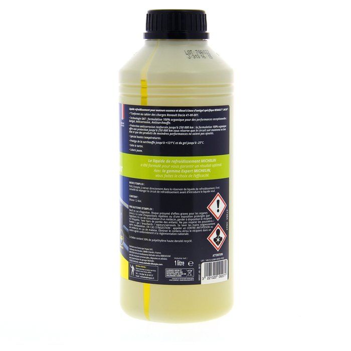 Liquide de refroidissement - MICHELIN - Jaune - Adapt aux normes RENAULT  DACIA - 1L - Cdiscount Auto