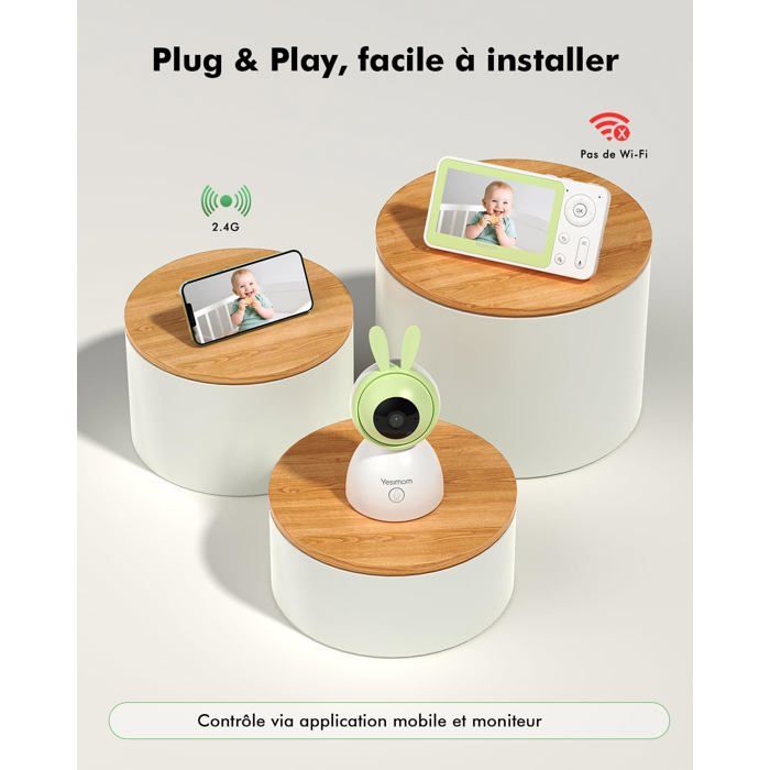 Nooie Babyphone Caméra 360° Wi-Fi – Vidéo 1080p, Suivi Mouvement AI, Vision Nocturne, Audio Bidirectionnel Et Carte SD Incluse !