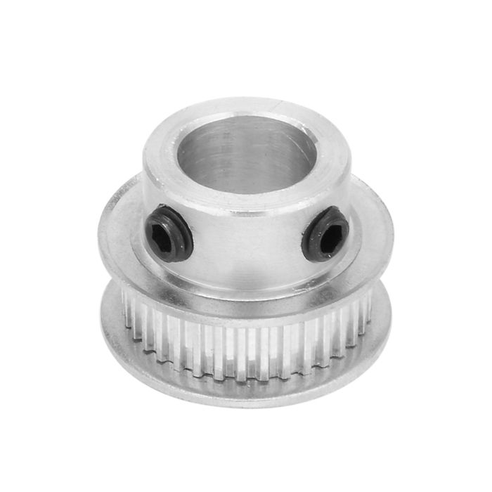 Produktbild von Aluminium-Zahnriemenrad XL, 12 Zähne, 12 Mm Bohrung, Doppelte Flansche – Synchronrad Für Fräsen, CNC & Getriebe (silber, 23x20 Mm)