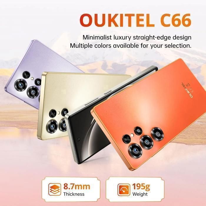 Smartphone DOOGEE Note56 Plus Android 16 - 48Go+256Go, Écran 6.56" 90Hz, Appareil Photo 50MP, Batterie 6150mAh, 4G Dual SIM (Violet)