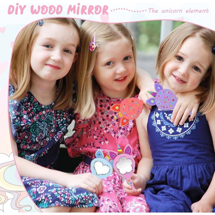 Kit De Création Licorne En Bois MINISOISO - 33 Pièces, Miroirs Et Accessoires Pour Enfants - Cadeau D'anniversaire Ou De Noël