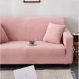 Housse de canapé 3 personnes-polyester-sofa cover 190cm-230cm-Rose-0