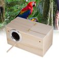 Qiilu boîte d'élevage de perroquet Accessoires de cage de cage de nid d'oiseau en bois de qualité pour perroquet (ouverture à-0
