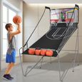 GIANTEX Panier de Basketball Pliable Électronique avec 8 Modes de Jeu, Jeu de Basketball Arcade avec 2 Paniers 4 Basket-balls-0
