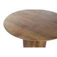 Table à manger, table repas ronde en bois massif coloris naturel - Diamètre 120 x Hauteur 76 cm-0