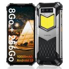 OUKITEL WP26 Smartphone Robuste 8Go + 256Go 10000mAh 48MP 6,58'' FHD+ Lampe de camping Android 13 IP68 4G NFC GPS - Noir
