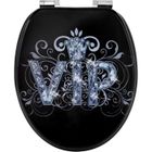 WOLTU Abattant de toilette en MDF avec charnière zinguée, Couvercle de WC, antibactérienne, 43.2x37.6cm