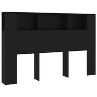 Tête de lit avec rangement accessoire de lit table de chevet etagère 160 par 18,5 par 104,5 MDF noir