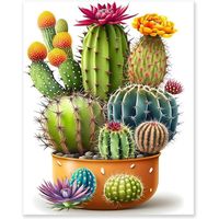 Peinture par Numéros pour Adulte, DIY Peinture Acrylique pour Adultes Enfants débutants Facile sur Toile  avec peintures , Cactus