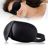  3D Masque de sommeil, masque de nuit, bandeau profilé 3D , cache yeux pour dormir, voyage pour les vacances 3pièces ensemble- Noir