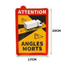 LOT 5 PIECES --- Plaque aimantée "ANGLES MORTS" pour véhicules à partir de 3,5t