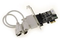 Carte contrôleur PCIe Série RS232 POS avec 2 Ports COM UART DB9 alimentés. Power On Serial 5V 12V, Chipset OXFORD OXPCIe952