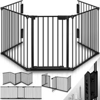 KIDUKU Barrière de sécurité enfant 305 cm | Barrière Pare Feu | Grille de protection métal - pliable | avec porte inclus