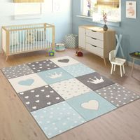 Tapis Enfant étoiles 120x170cm - Doux, Lavable Machine, Pour Chambre Et Jeu