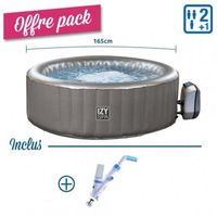 Spa gonflable jacuzzi - POOLSTAR - Izy - 2/3 places - Gris - 100 buses d'air