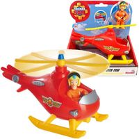 Jouet - SIMBA - Fireman Sam Helicopter Tom set + figurine - Véhicule rouge avec figurine articulée