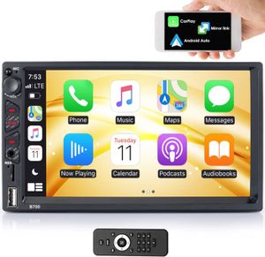 AUTORADIO Autoradio Double Din 7 Pouces Compatible avec Apple CarPlay et Android Auto, Récepteur Radio Multimédia à écran Tactile avec
