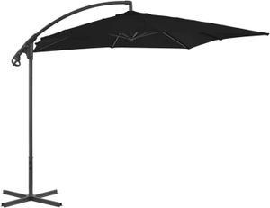 PARASOL Parasol déporté avec mat en acier 250x250 cm Noir,
