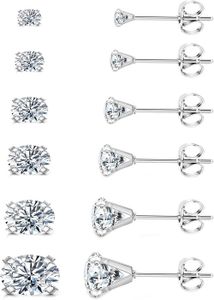 Boucles D'oreilles Homme/femme – Lot De 12 Paires (or Et Argent) En Acier Inoxydable, Point De Lumière, 3 à 8 Mm