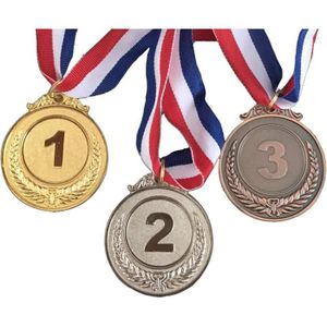 Médailles Or Argent Bronze - Lot De 3 | Style Olympique Avec Rubans | Pour Sports, Jeux Enfants, Compétitions - Norhogo