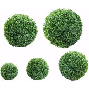FLEUR ARTIFICIELLE Boules Topiaires à Suspendre en Plastique Vert - Plantes Artificielles de 10 à 40 cm