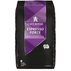 CAFÉ EN GRAINS 8KG Grains de CAFÉ ESPRESSO FORTE - Certifié Rainforest - Usage Professionnel by Café Royal