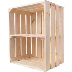 2x Caisses en bambou, cagette effet bois boîte de rangement empilable  universelle HxlxP: 20,5 x 27 x 38 cm, nature