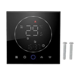 THERMOSTAT D'AMBIANCE Dilwe Thermostat domestique Thermostat intelligent LED, Programmable sur 7 jours, sans fil, electronique micro-controleur Noir