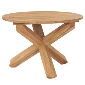 TABLE DE JARDIN  Table à dîner de jardin Ø110x75 cm Bois de teck massif-DIO7807118700432