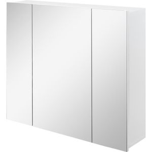 ARMOIRE DE TOILETTE kleankin Armoire murale de salle de bain avec 3 portes miroir et étagères réglables en MDF Blanc dim. 70L x 15l x 60H cm