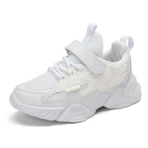 BASKET Basket Enfant Exportatif - Chaussures Garçon Fille - Scratch Plat Synthétique Blanc