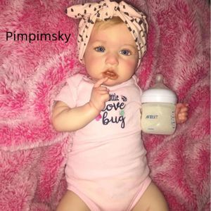 POUPON Poupon poupée bébé , Reborn poupée Pimpimsky ，Réaliste Fille Souple en Silicone Playmate 22