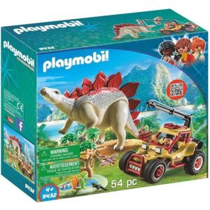 UNIVERS MINIATURE PLAYMOBIL 9432 - Dinos - Explorateur Avec Véhicule et Stégosaure