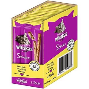 WHISKAS Katzen-Leckerlis - Mit Huhn & Käse - Nur 2 Kalorien Pro Stück