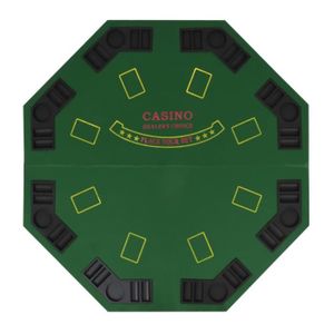 ACCESSOIRE MULTI-JEUX Table de poker Zerodis 8 joueurs pliable 120x120cm - Vert et noir