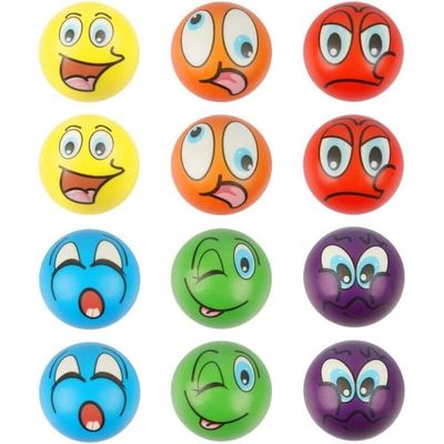 12 Pièces Emoji Boule Antistress, Billes Anti-Stress, Boule de