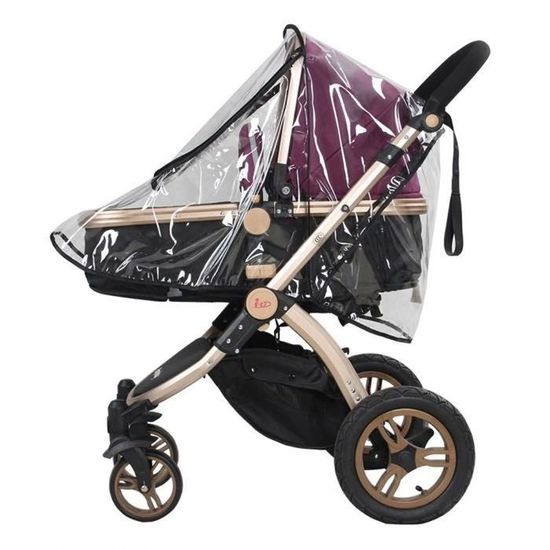 Housse Pluie Universelle Pour Poussette - Étanche, Anti-vent Et Moustiques - Grande Fenêtre Transparente - Double Fermeture