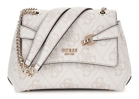 Sac à épaule Guess Eco Carly Convertible En Simili Cuir Beige – Neuf Avec étiquettes