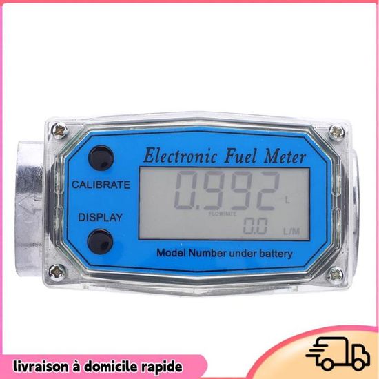Débitmètre à Turbine Numérique 1 NPT - Mesure Carburant Diesel/essence 10-200L/min - Écran Débit Instantané/total