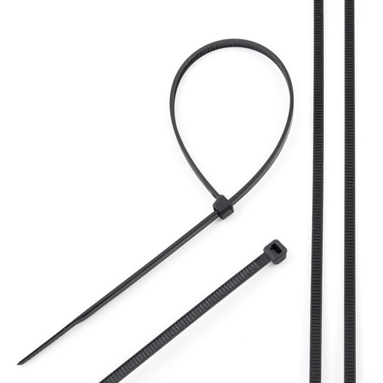 Colliers De Serrage Nylon 200 Pièces - 100x2,5 Mm, Noir - Pour Gestion Câbles, Jardin, Atelier
