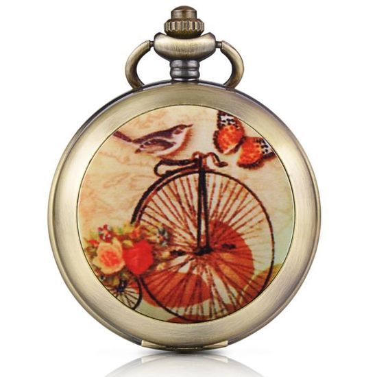 Montre De Poche Squelette Aigle/Ange - Mécanisme Visible, Chiffres Romains, Pendentif Collier - Style Rétro Et Unique