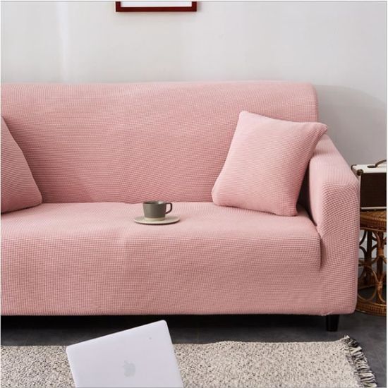 Housse de canapé 3 personnes-polyester-sofa cover 190cm-230cm-Rose