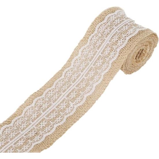 Ruban Dentelle élastique 3 Cm X 30 Yards (27,3 M) - Blanc, Pour Travaux Manuels, Mariage, Décoration - 8